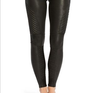 SPANX faux leather black moto leggings